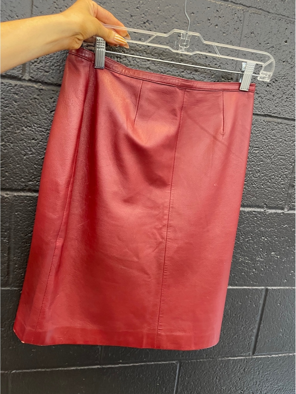 Mixit Burgundy Leather Pencil Skirt Size 8